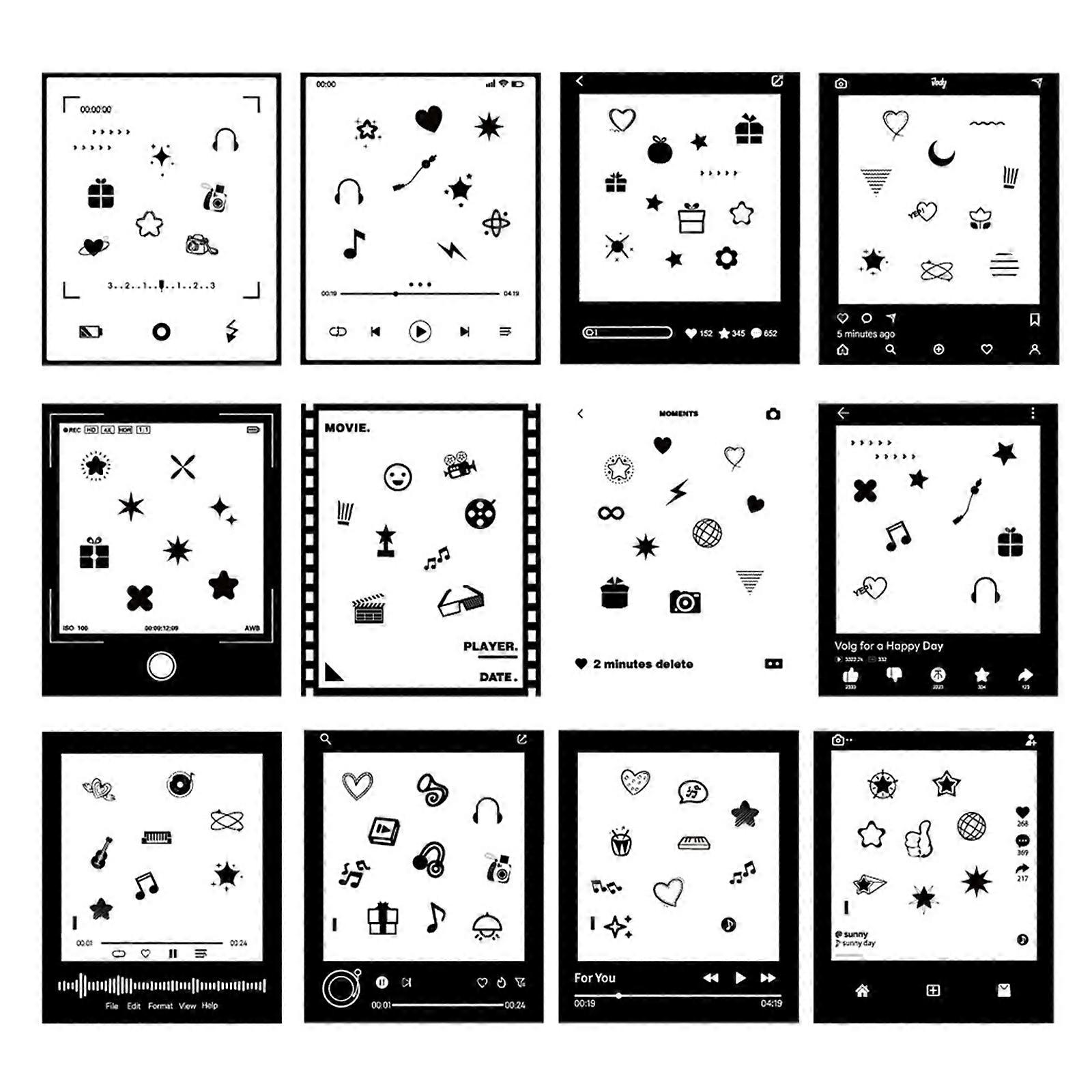 Decorative Instants Photo Stickers For And Kpop Cards Adhesive Multiple Creative Designs Included Multicolor