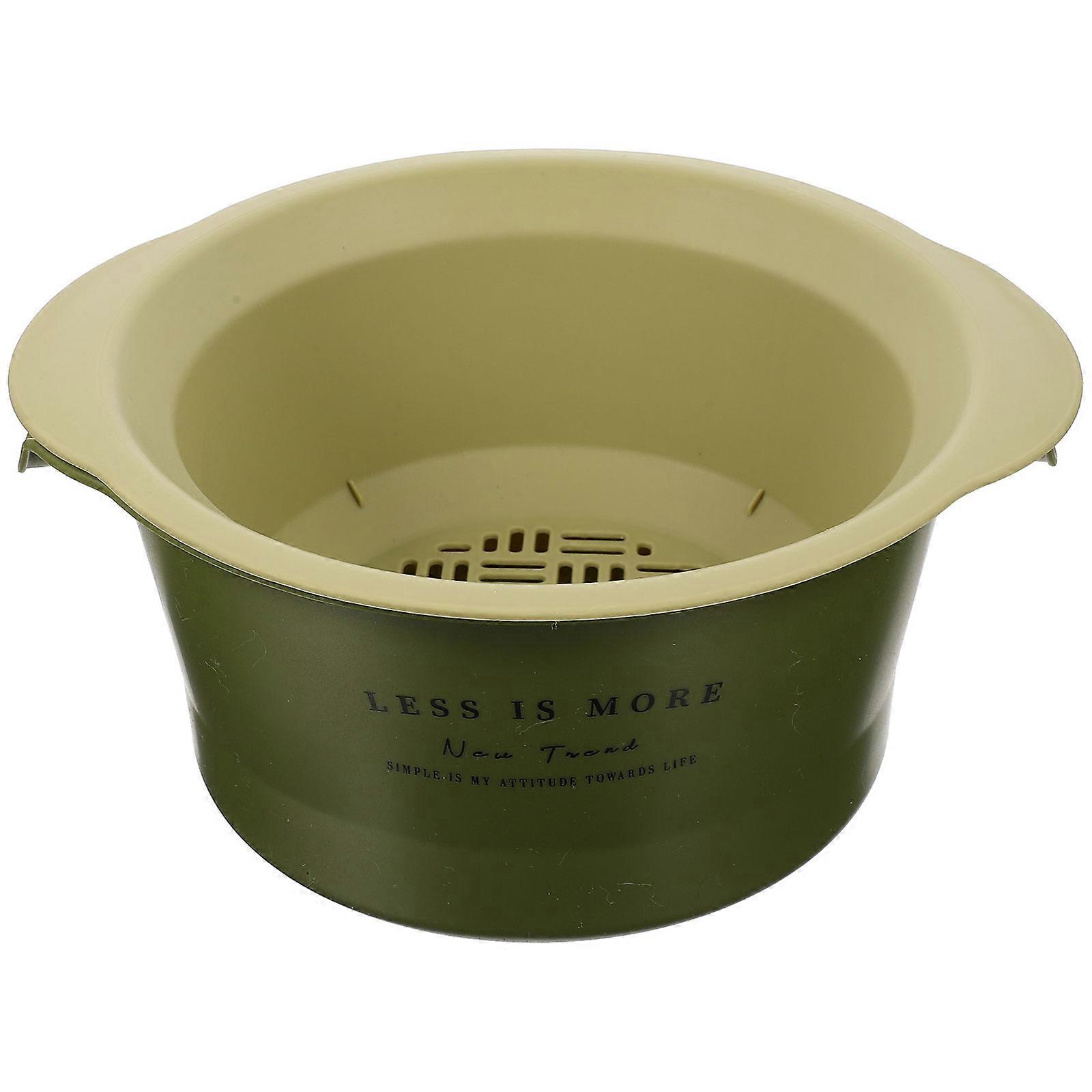 Washing Double-Layer Washing Basin Kitchen Use Kitchenware Pp Green for Storing 1Set