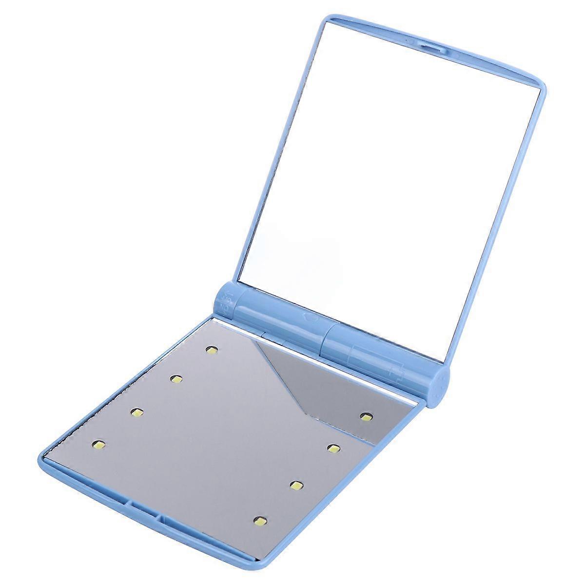 Foldable Led Makeup Mirror Light Square With Two-Sided Handheld Makeup Mirror