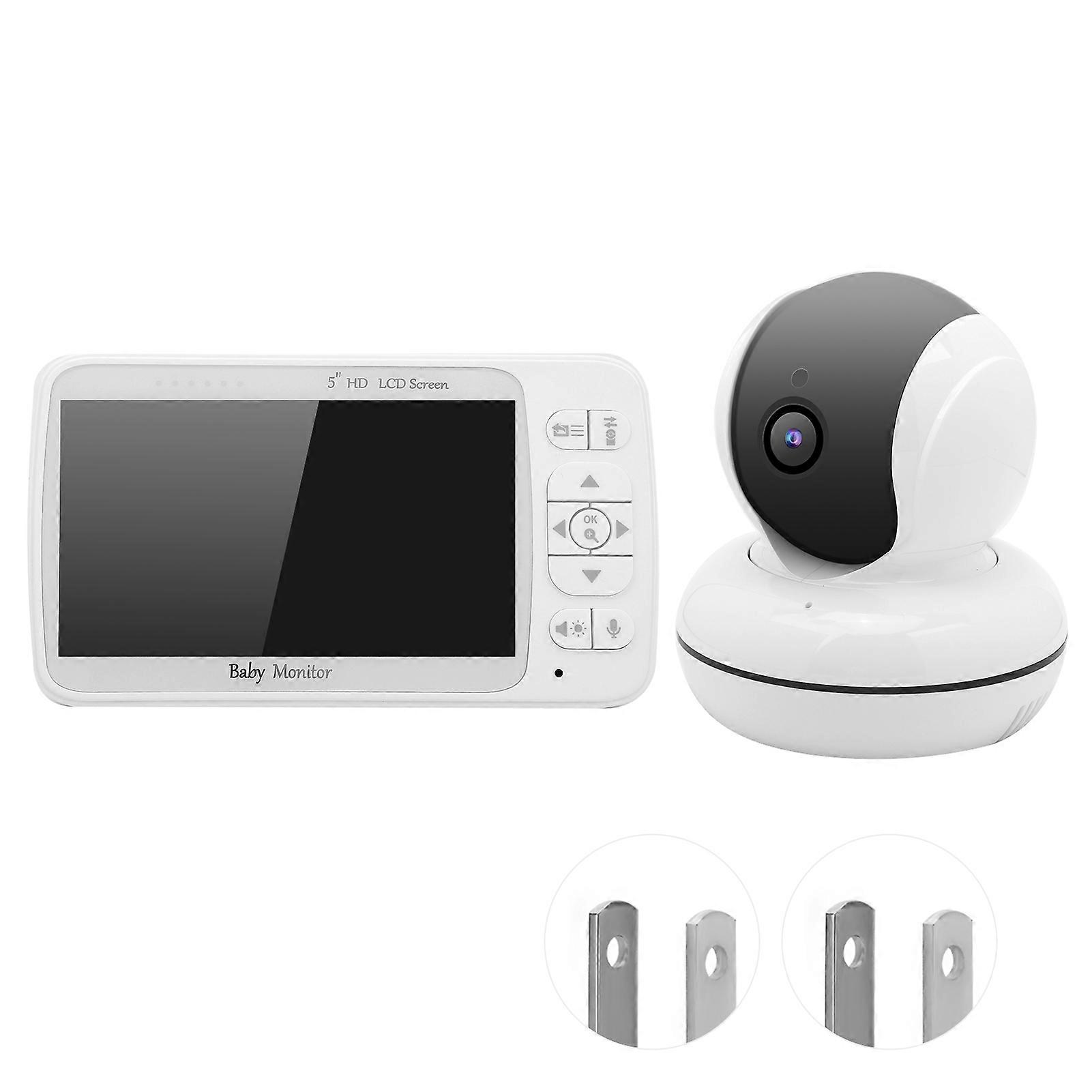 5in Baby Monitor 720P HD Color Video 2 Way Intercom Night Viewing Temp Detector 100‑240V