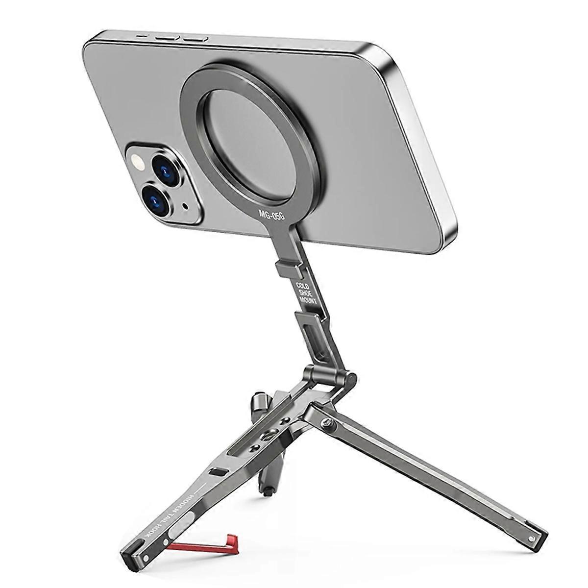 Magnetic Pocket Phone Tripod Holder with Hook Foldable Phone Holder Strap for Android/