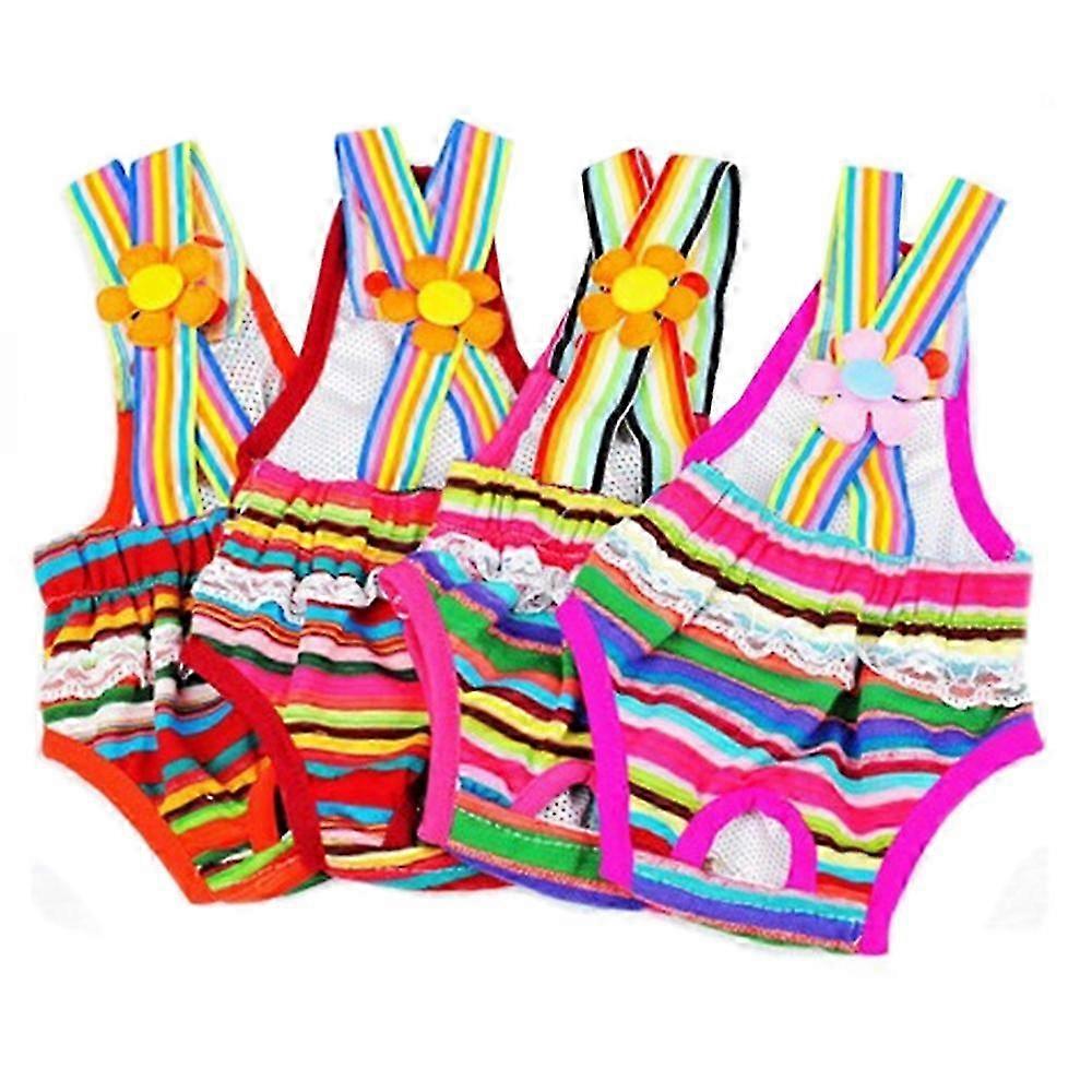 Rainbow Design Dog Suspender Physiological Pants