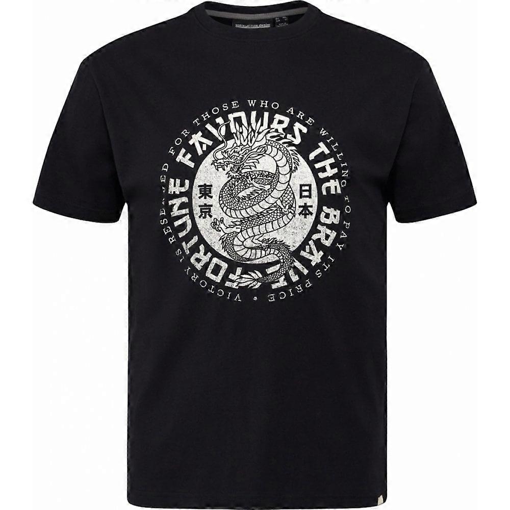 Men's NORTH LATITUDE DENIM North Latitude Mens Big Size Dragon Print Crew Neck T Shirt