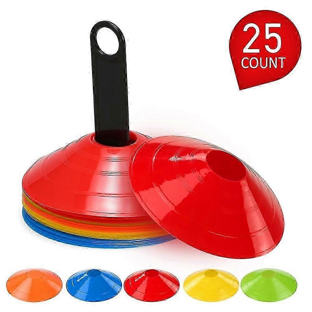 AGILITY 25 Pcs/Set Lightweight Durable Disc Cone Set Multi-Sport Training Space Cones with Plastic S