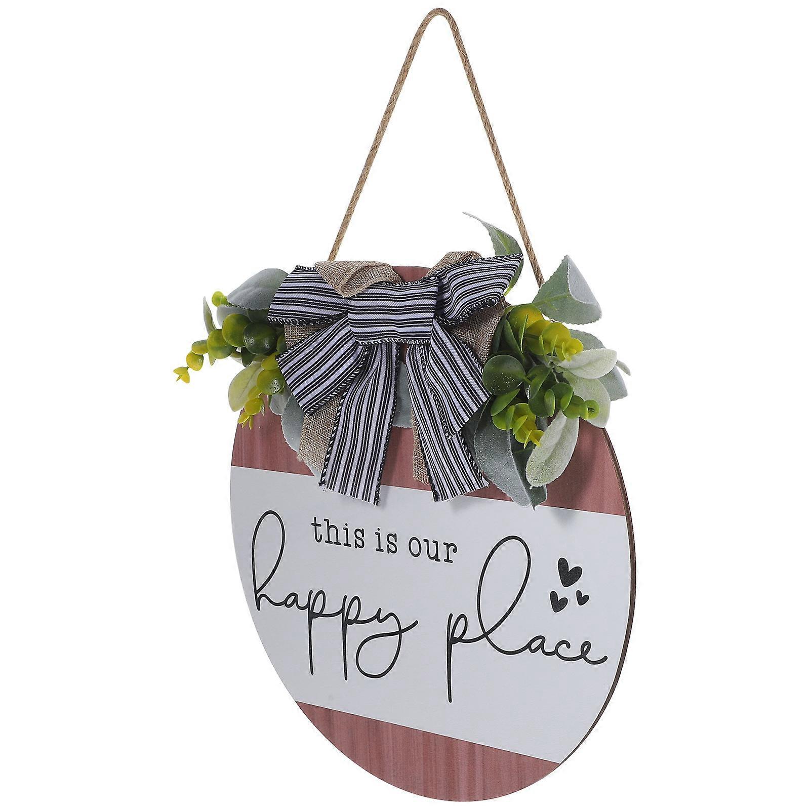 Wooden Round Welcome Sign for Hanging 4Pcs Farmhouse Front Door Decor