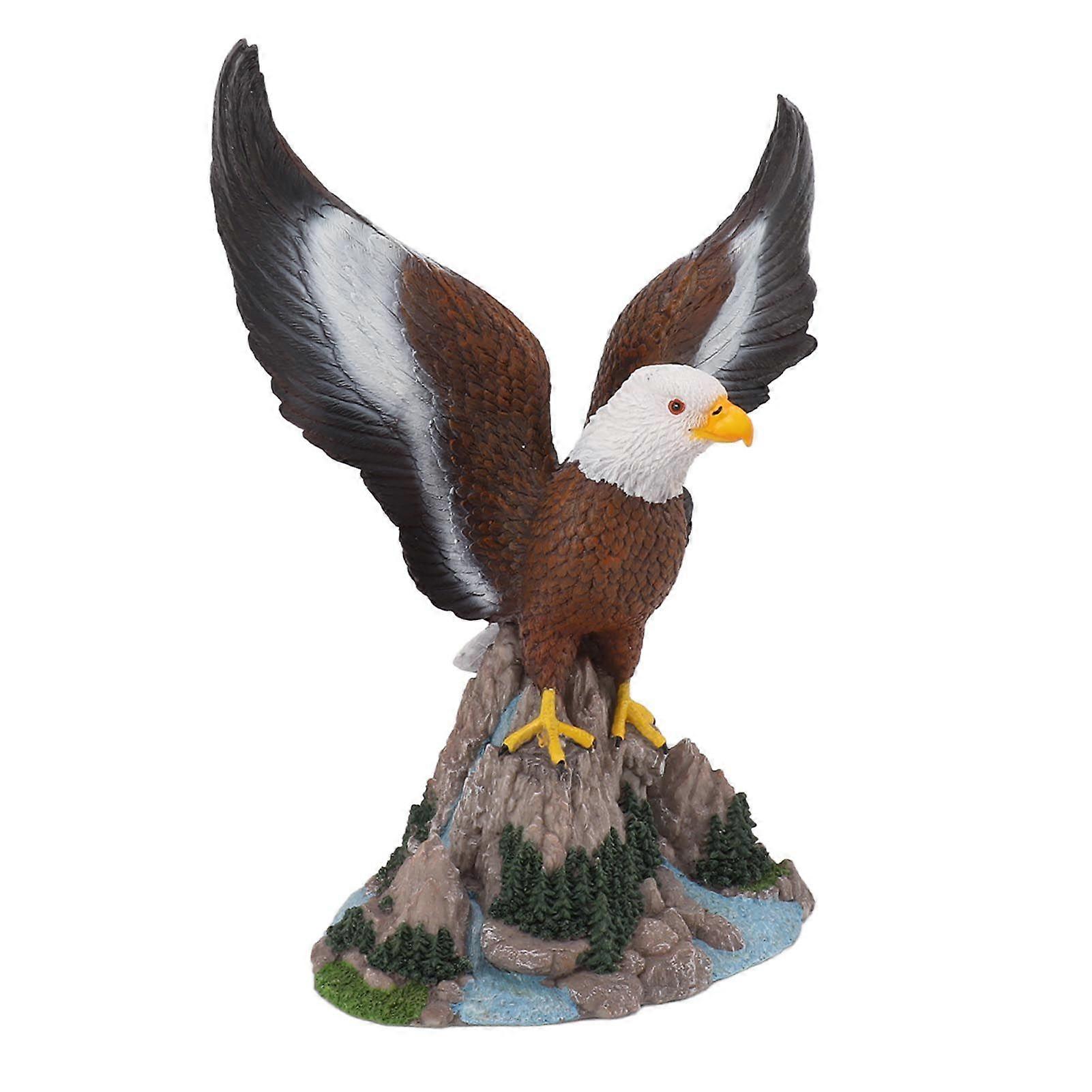 Eagle Sculpture Ornament Realistic Exquisite Resin Symbolizing Nobility Bravery Decorative Eagle Statue for Desk Porch Indoor Outdoor