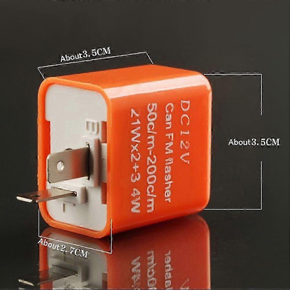 Portable LED Flasher Relay for Motorcycles - DC12V Plug and Play in Orange and Black