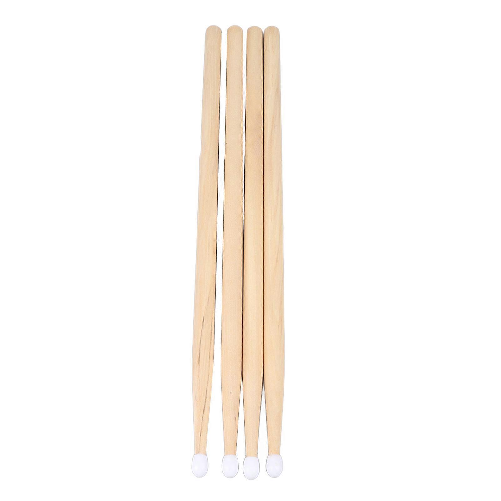 2 Pair 5A Maple Wood Drumsticks with Nylon Tips for Beginners & Pros