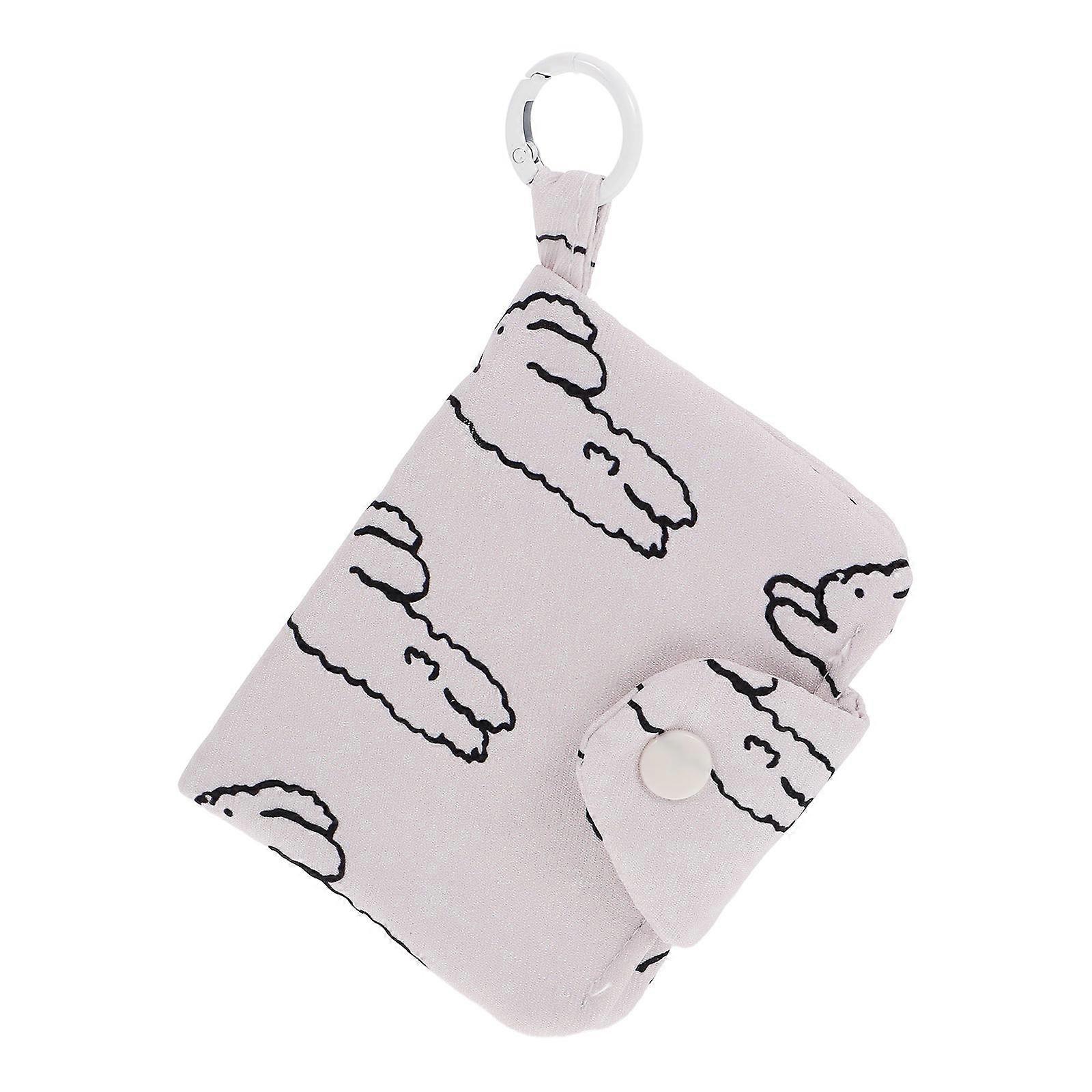 Compact Coin Purse And Card Holder For Women Suitable For Everyday Use Crafted In Beige Fabric 1Pcs