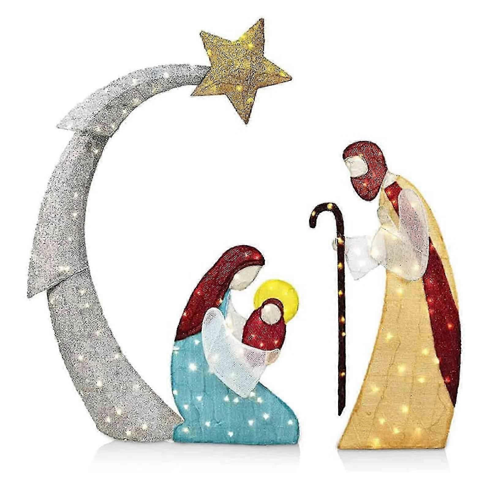 Light Up Nativity Scene Outdoor, Yard Nativity Sets For Christmas Outdoor Decoration
