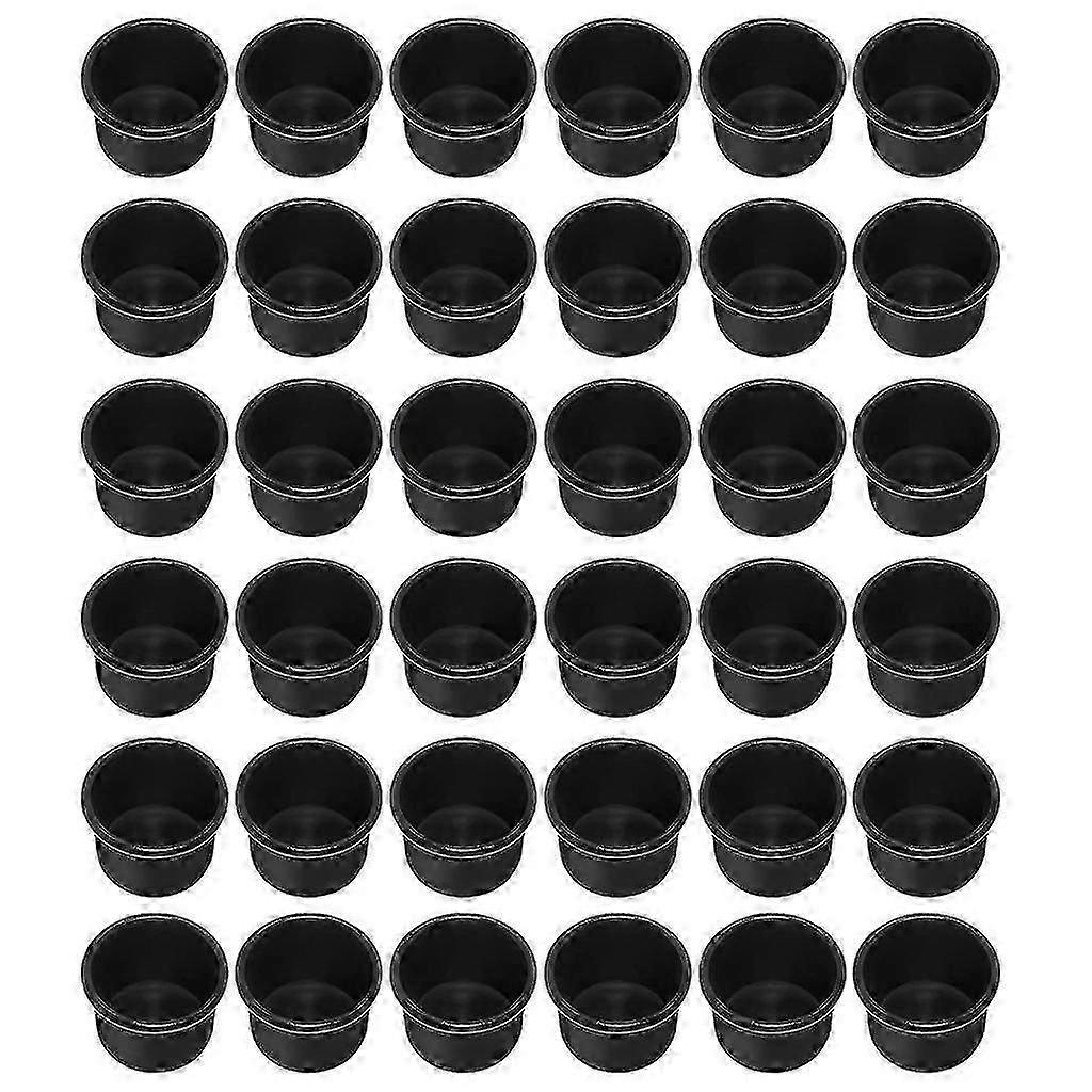 Pack of 36pcs Mini Candle Cup Metal Candleholder Black Aluminum Candelabra for DIY Candle Crafts Making and Home Decor
