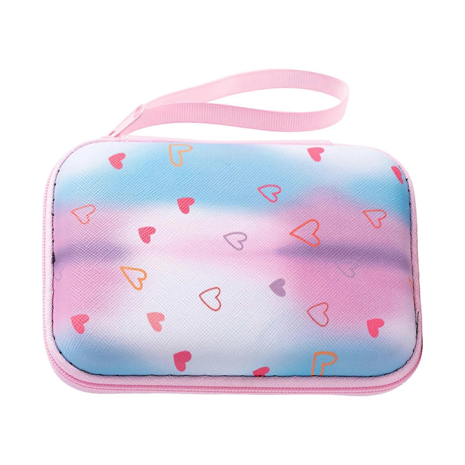 Portable Shockproof EVA Storage Box Bright Pattern Print Smooth U Shape Zippers For Students Professionals Multicolor