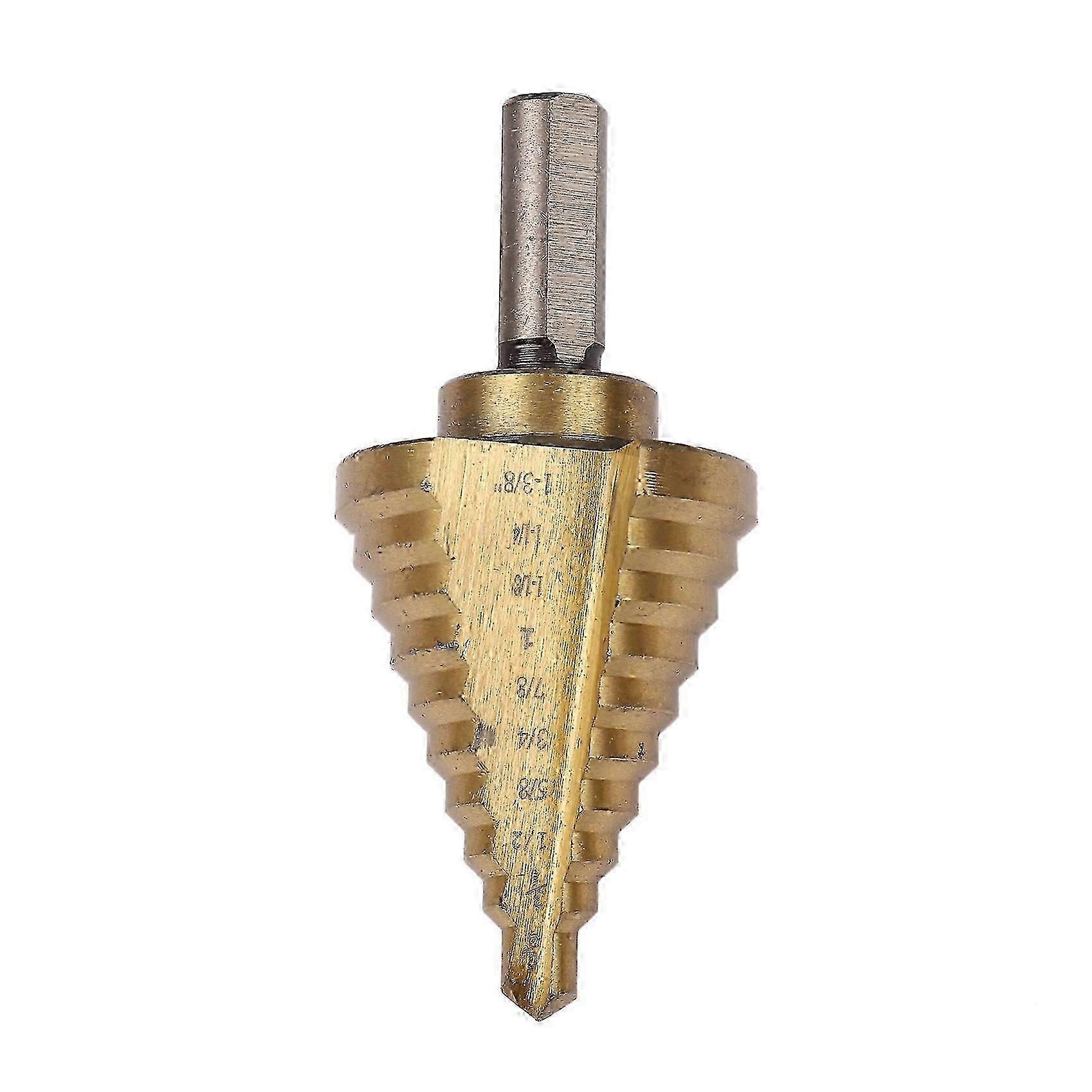 Step Drill Cone Drill Bits, HSS 10 Steps 1/4 to 1-3/8 Inch