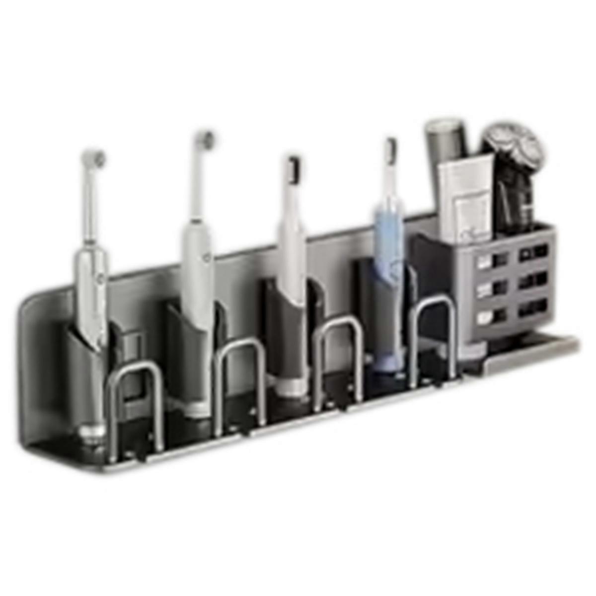 Toothbrush Holder Multi-Function Toothbrush Cup Holder Wall Mounted No Drill Bathroom Organizer Bathroom Storage C