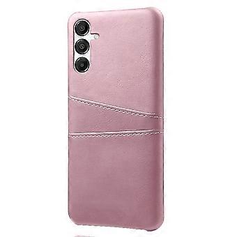 Funda para Samsung Galaxy A17 5G con dos ranuras para tarjetas PU Leather+Hard PC Phone Cover - Oro rosa
