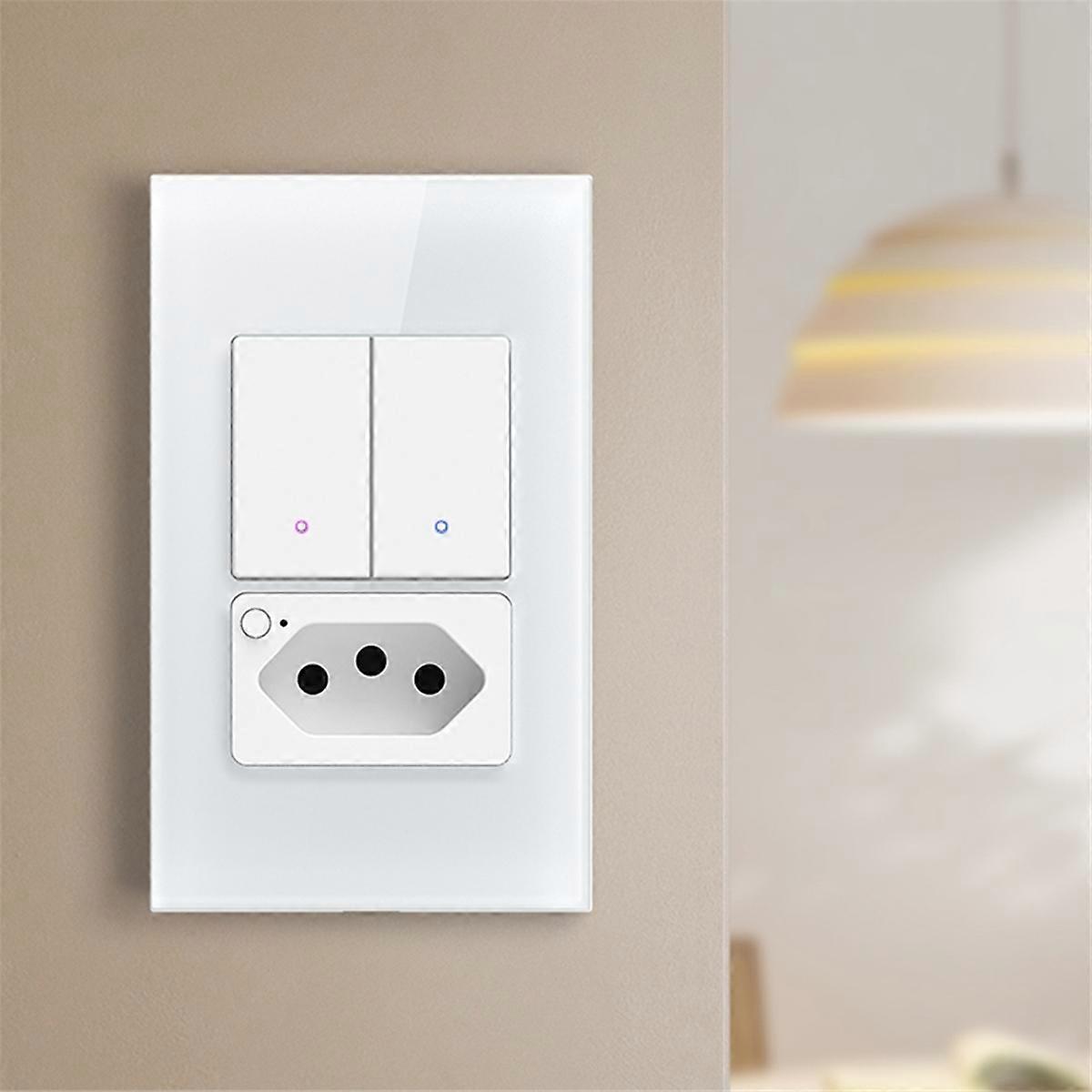 Tuya WiFi Smart Switch Brazil Socket Required 2 Gang Light Switch