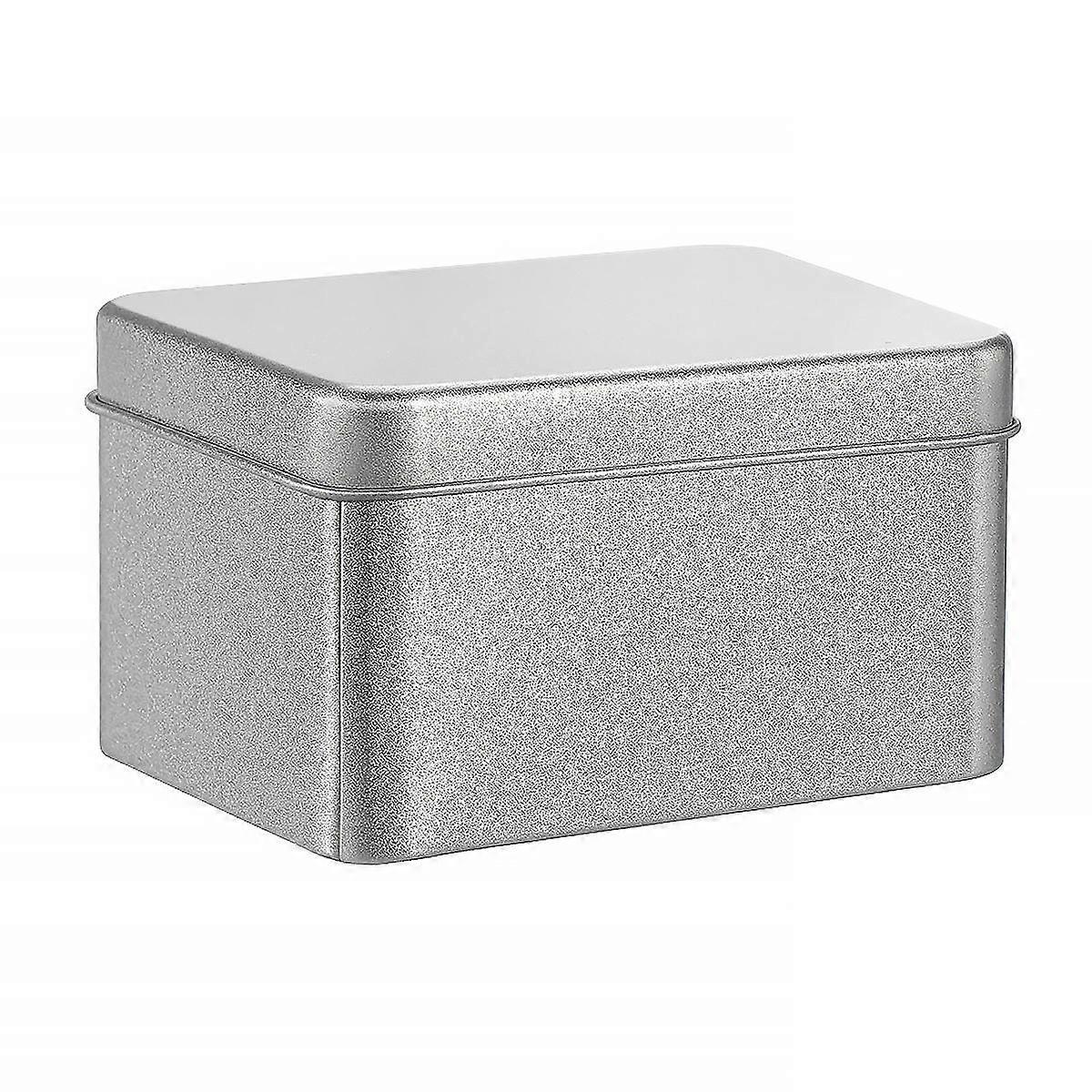 Square Tin Silver Empty Tin for Storing Things 10Pcs Matte Metal Tins