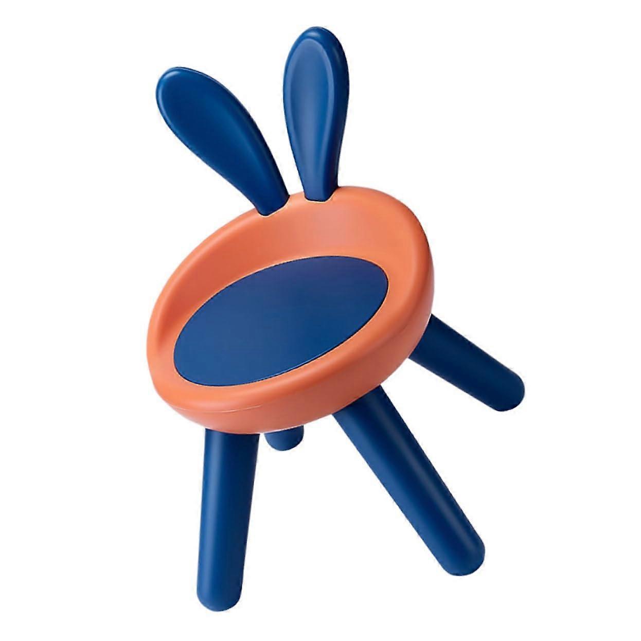 Ergonomic Stool With Backrest Triangular Stability NonSlip Legs Orange Cushion For Home Kindergarten Bedroom