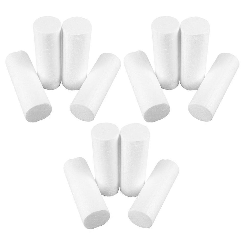 24Pcs Polystyrene Foam Rods for DIY Crafting White Cylindrical Shapes