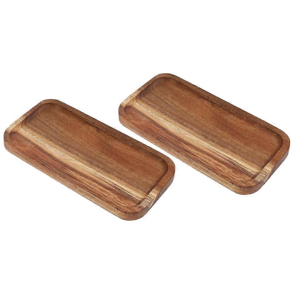 Rustic Farmhouse Wooden Tray 2Pcs Food Serving Plate Perfect For Picnics Family Gatherings And Home Use Multi-Functional