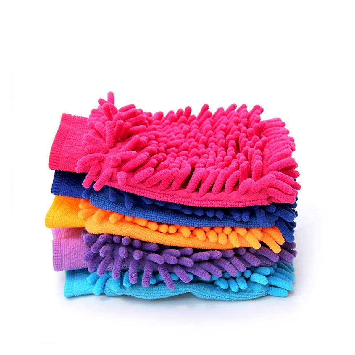 Premium Chenille Microfiber Car Wash Mitt Featuring Single Sided Ultra-Soft Design Size 21X15X1Cm 2Pcs