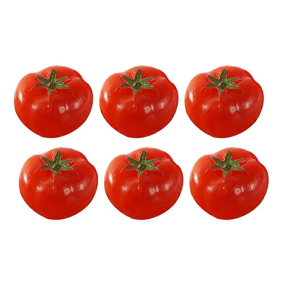 Fake Cherry Tomato Artificial Miniature Cherry Tomato Model for Home 6Pcs