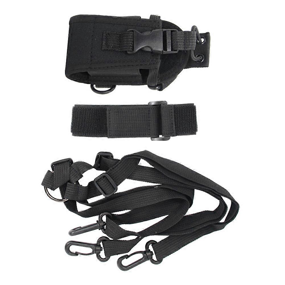 Radio Pouch with Arm Strap for Storage Use 2Sets Black Nylon Outdoor
