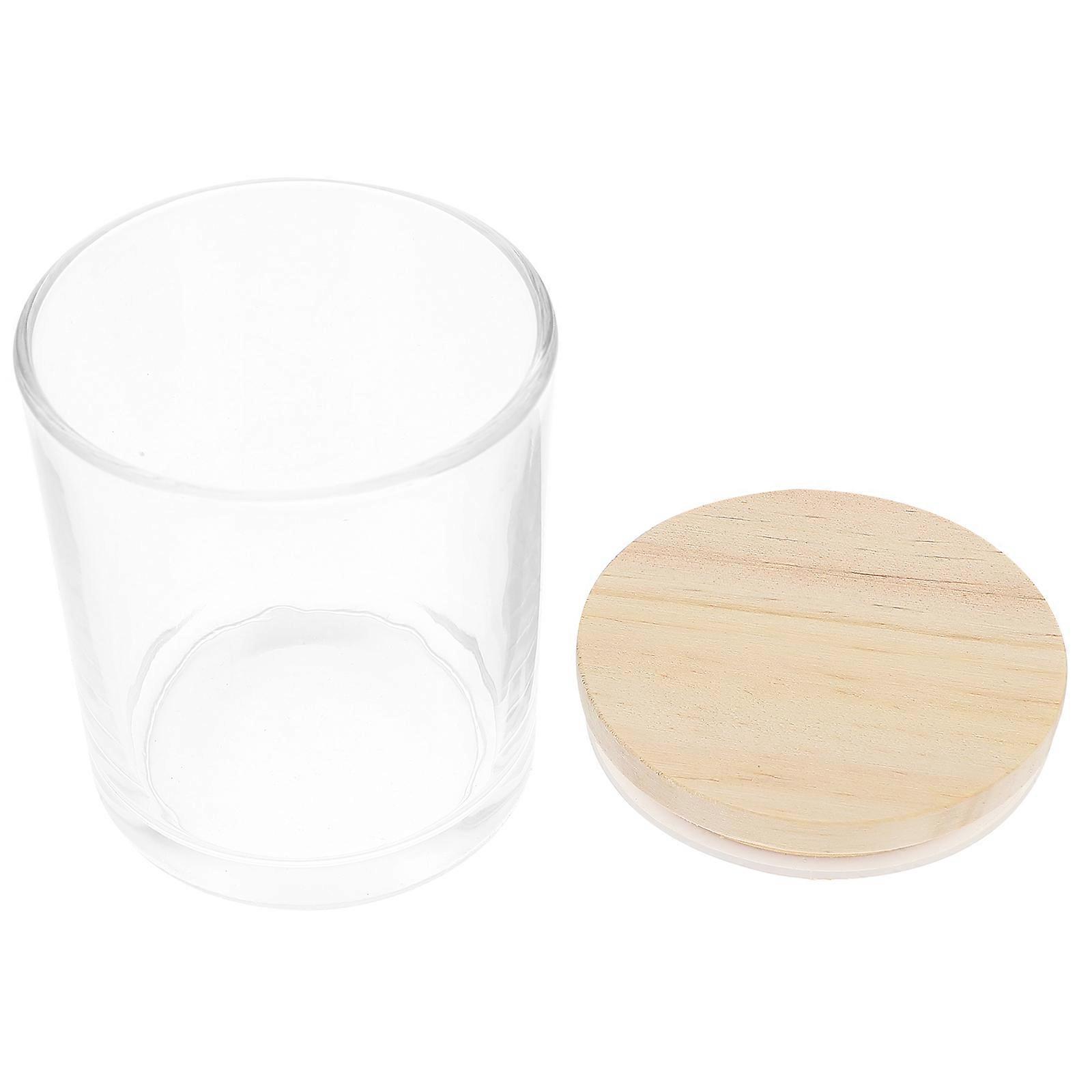 Transparent Glass Candle Containers for Storage Use 2Pcs Empty Cups