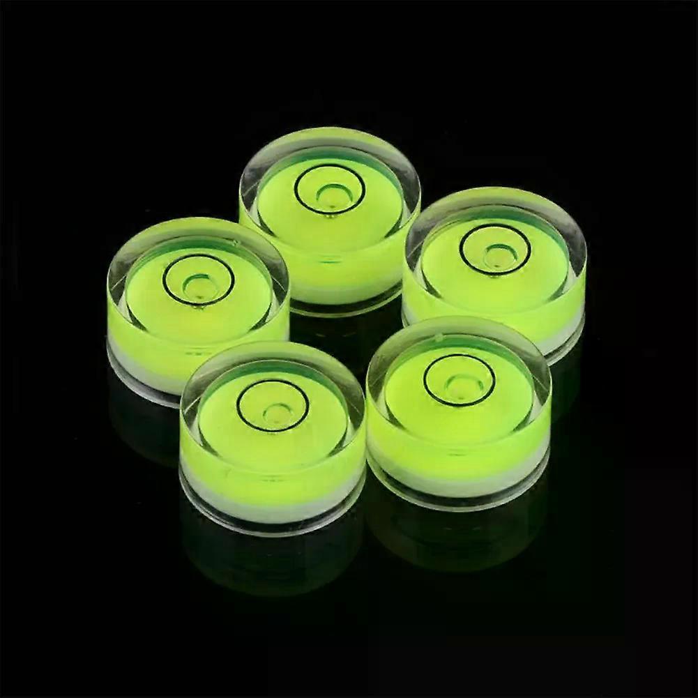 5pcs Circular Mini Spirit-Level Set Meter Bubble Inclinometer Green Bullseye Cameras Measure Tools Horizontal Ruler