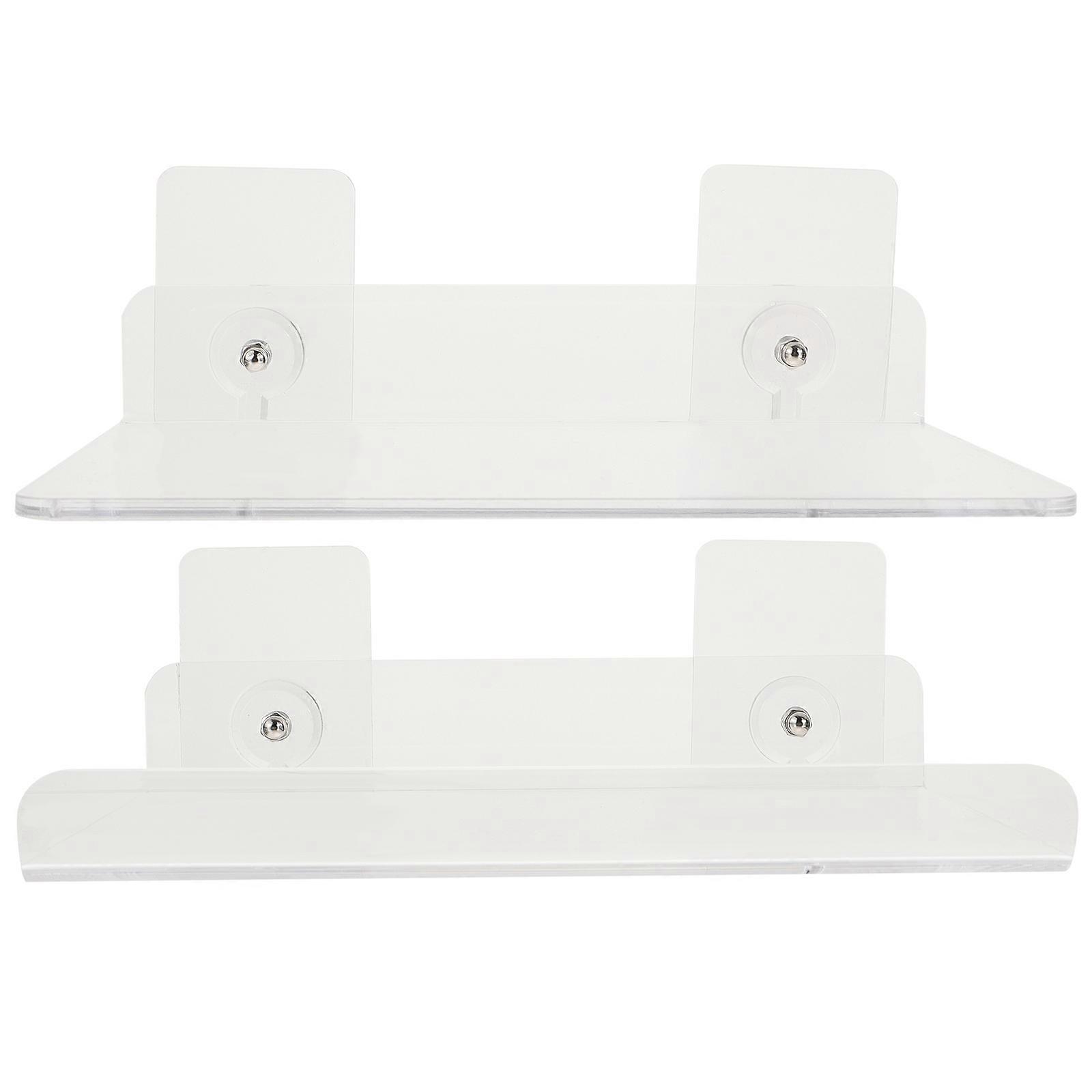 Acrylic Wall Shelf for Bathroom Essentials 2Pcs Wall Mounted Storage Rack
