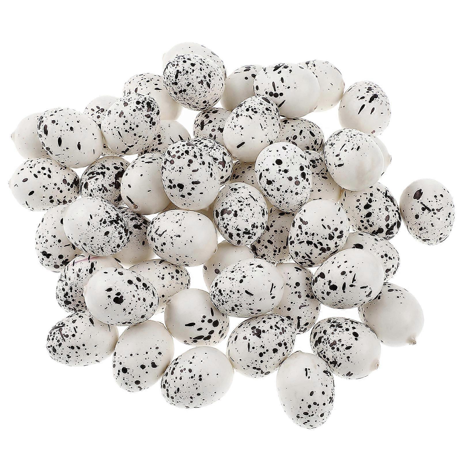 Artificial Bird Eggs Fake Bird Eggs for Decor 50Pcs White Foam Ornaments