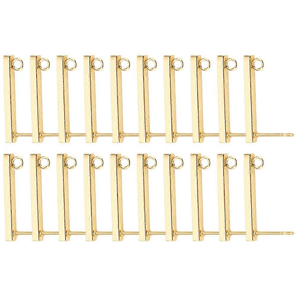 Golden Earring Post Stainless Steel Rectangle Stud for DIY Use 100Pcs