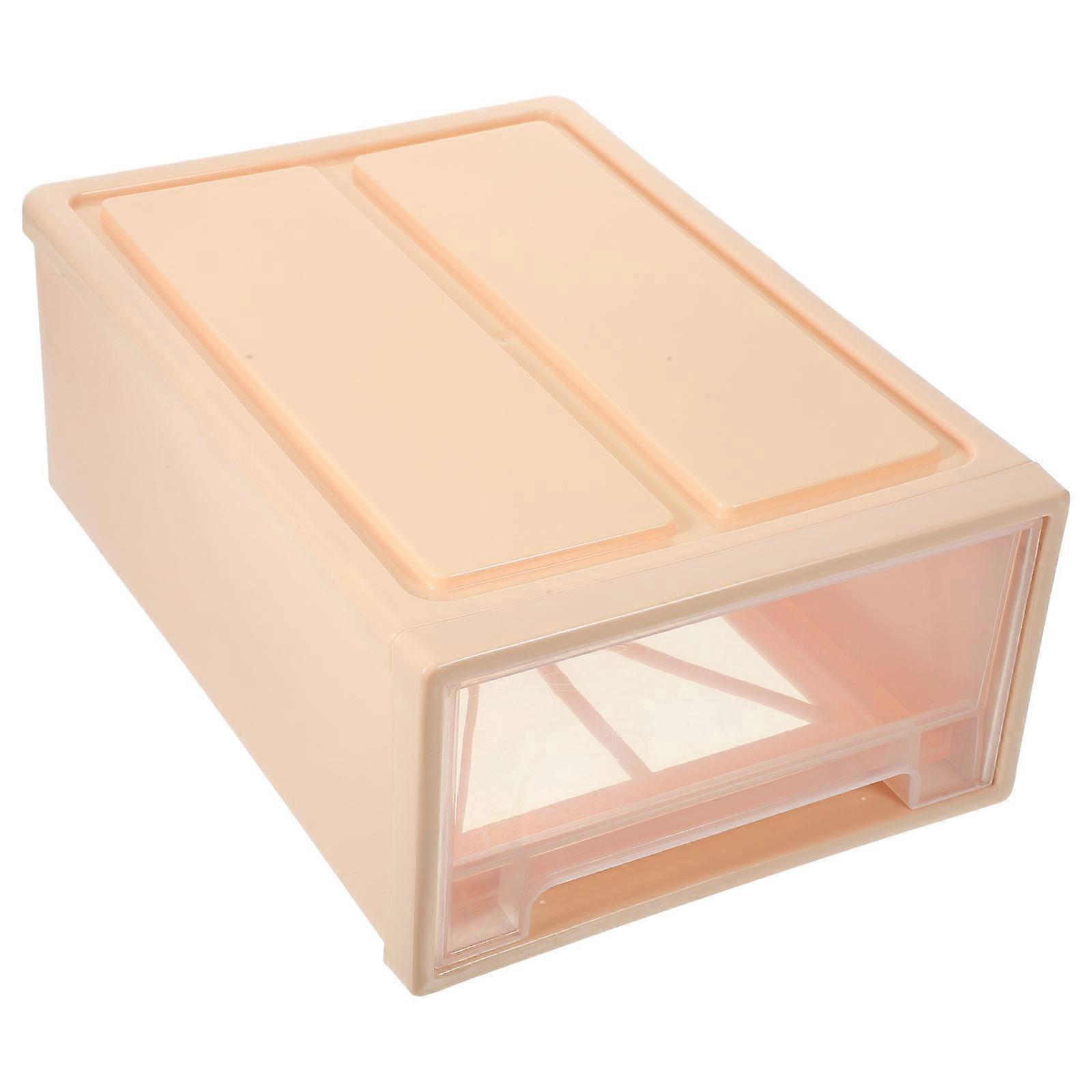 Pink Stackable Shoe Storage Box Organizer for 2Pcs Clear Sneaker Storage