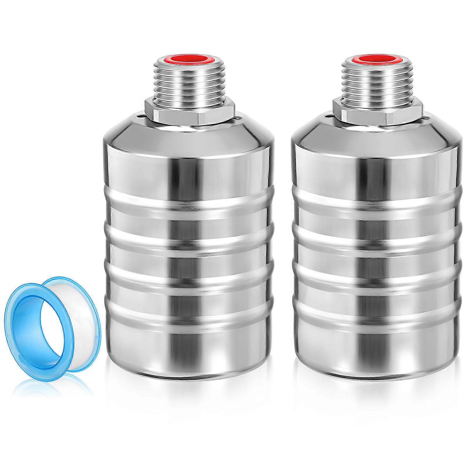 Float Valve Automatic Water Level Control Valve Compact Design Silver 2Pcs For Water Tanks Residential Water Systems