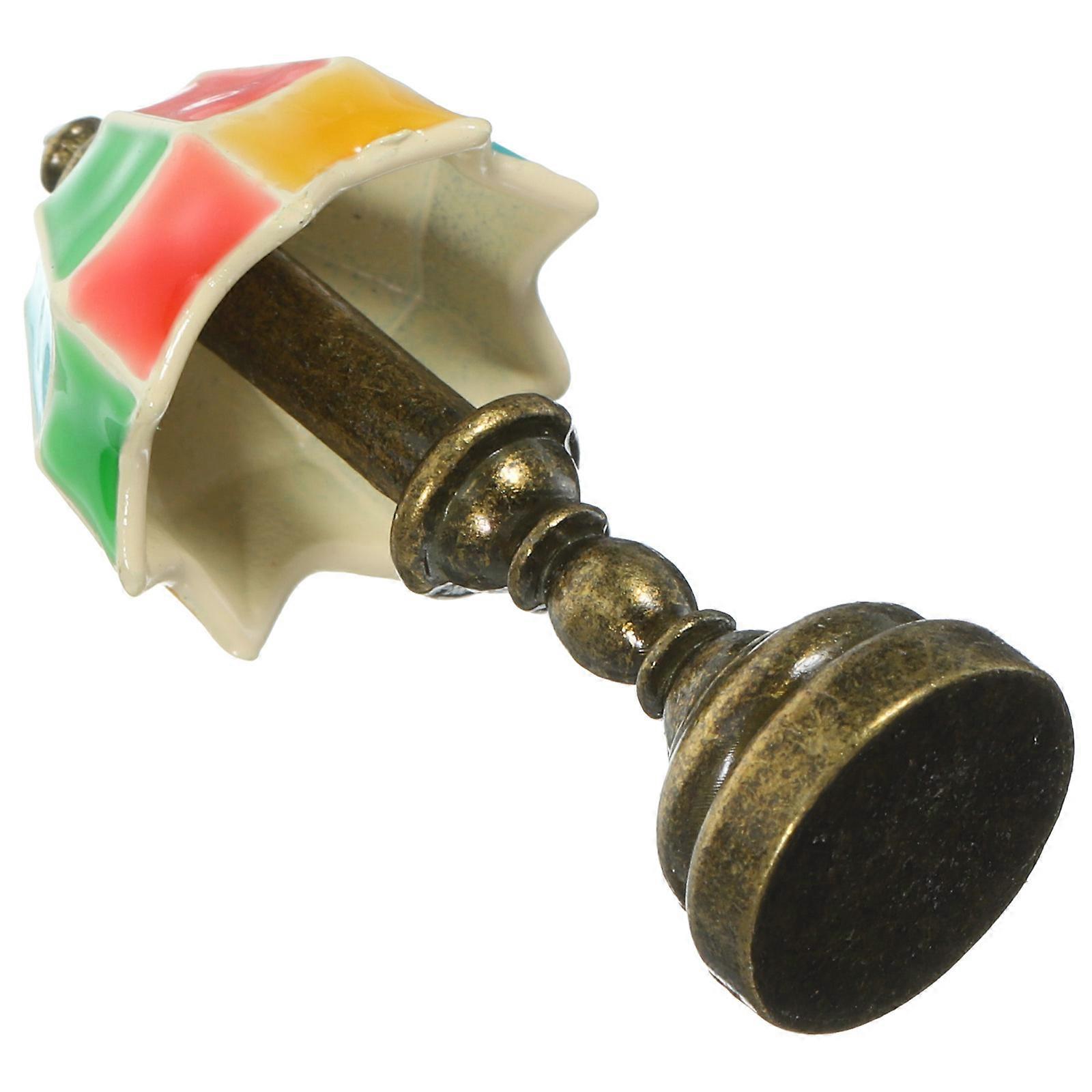 Mini House Table Lamp Miniature Table Light for Decor 4Pcs Alloy Multi