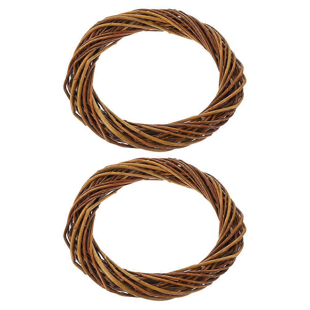 Wicker Wreath Round Twig Wreath for Decor 6Pcs Light Brown