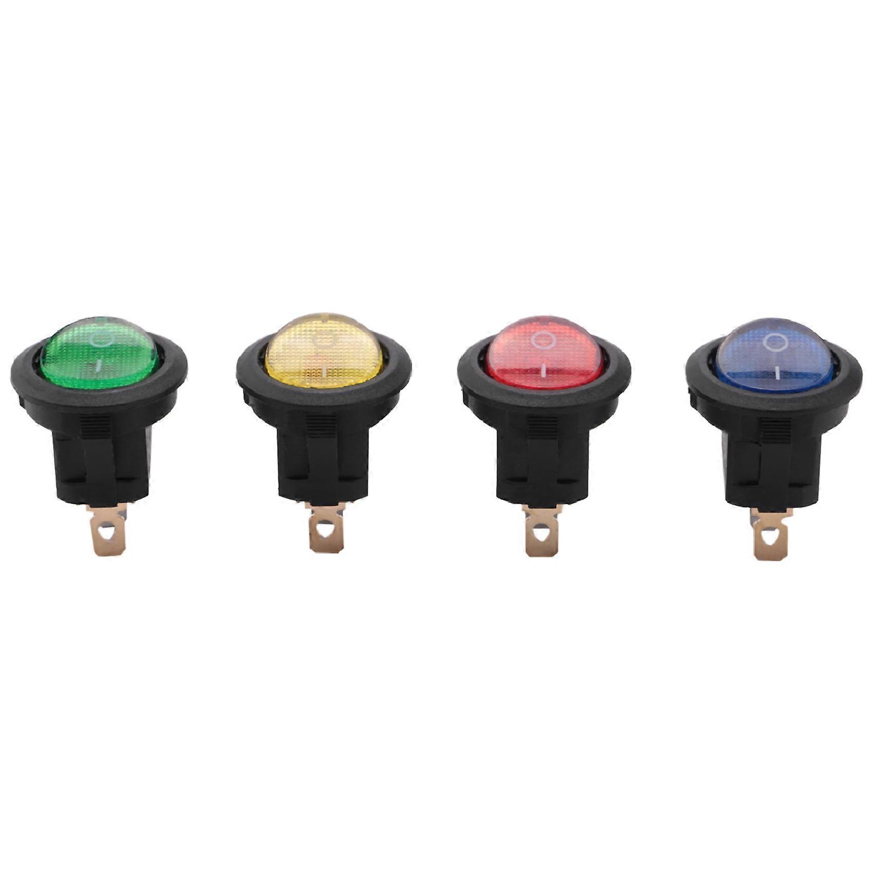 4 x 12V LED illuminated rocker on-off toggle SPST switch dash light