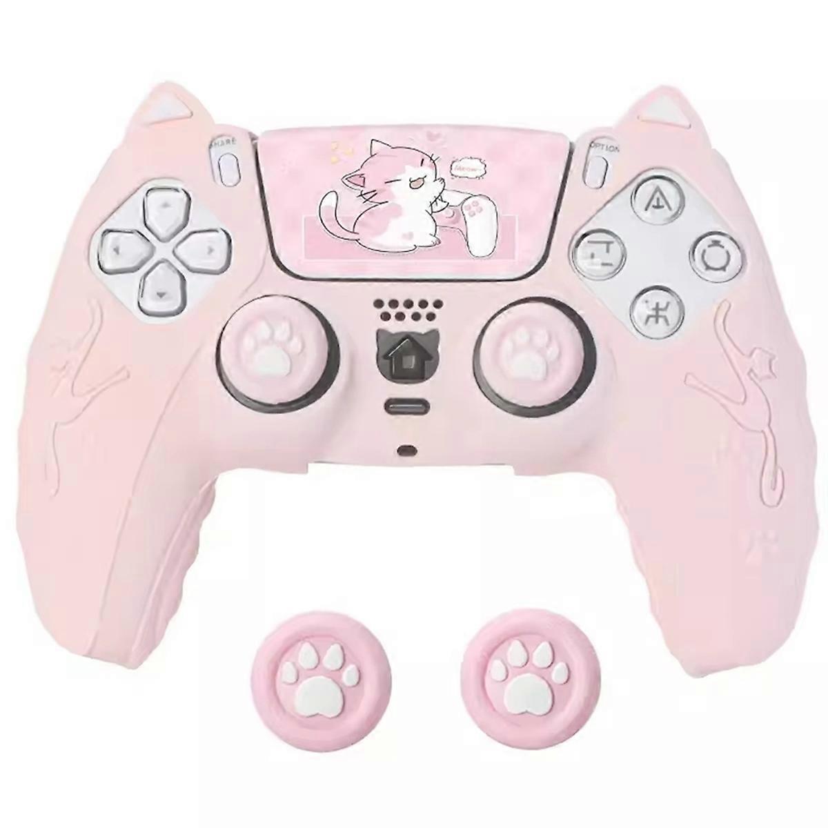 Silicone Cat Ear Handle Protective Cover for Controller Pink
