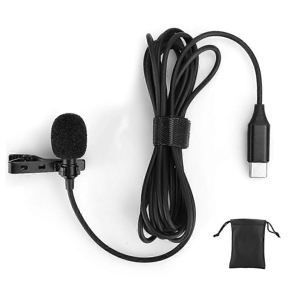 Portable Live Recording Microphone Digital Chip Type C Lavalier Clip On Phone Mic Accessory