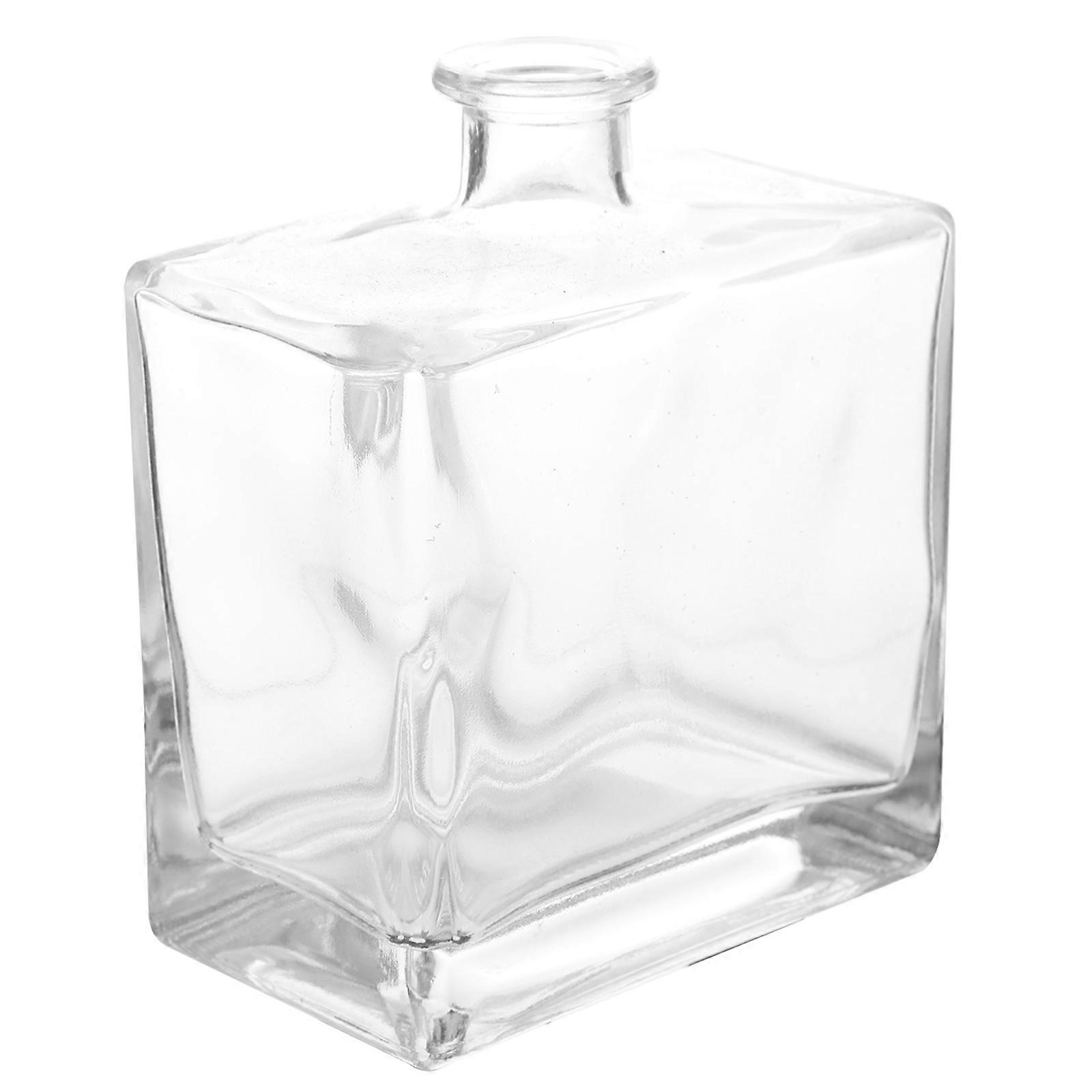 Fragrance Release Bottles Square Flat Vase Glass for Diffuser 2Pcs