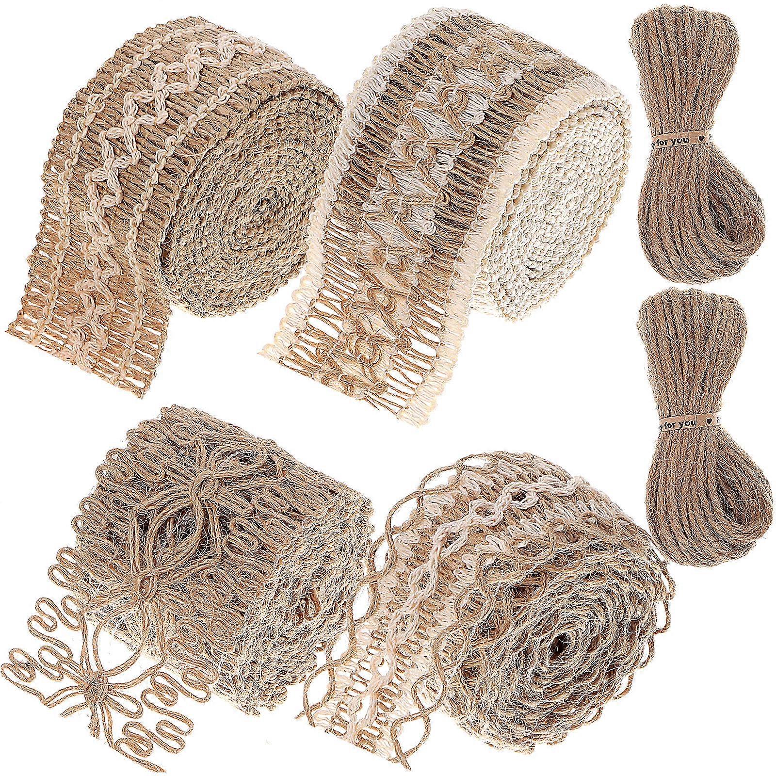 Assorted Color Lace Burlap Ribbon for DIY Floral Crafts 18 Rolls