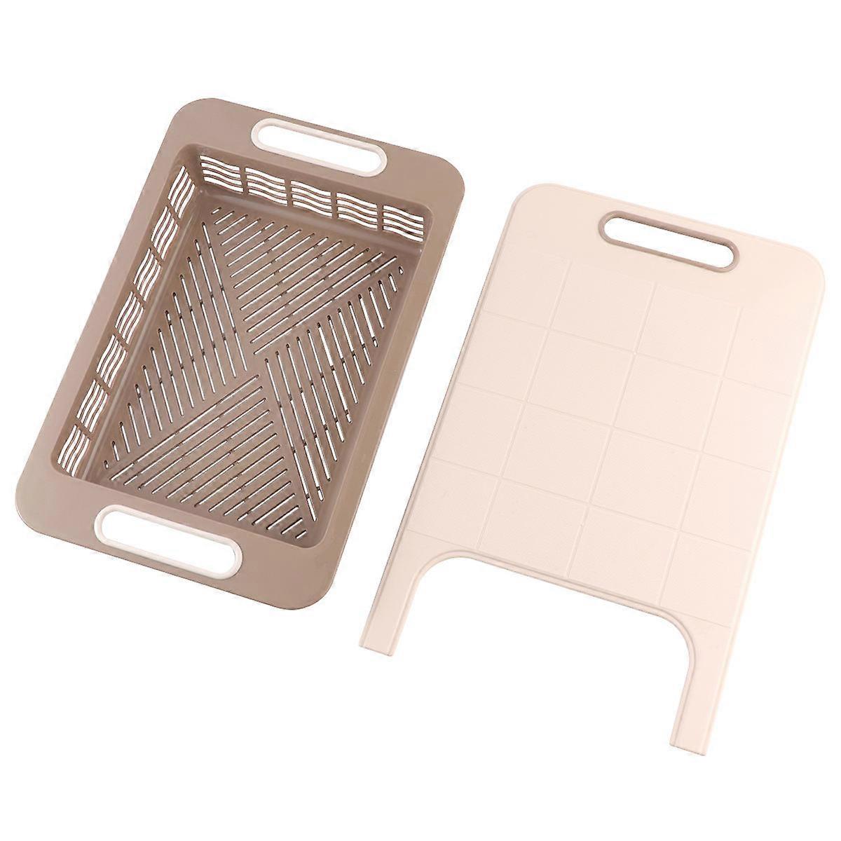 Retractable Draining Cutting Board 2Pcs Suitable For Outdoor Camping Versatile Plastic Material 42X24.5CM