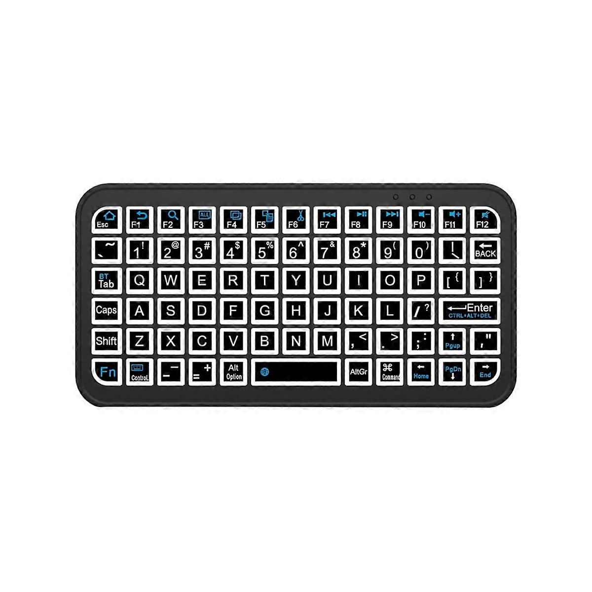 Mini teclado inalámbrico Bluetooth 5.2 Teclados de 5 pulgadas Teclado retroiluminado de 7 colores Teclado recargable para PC Android TV Box