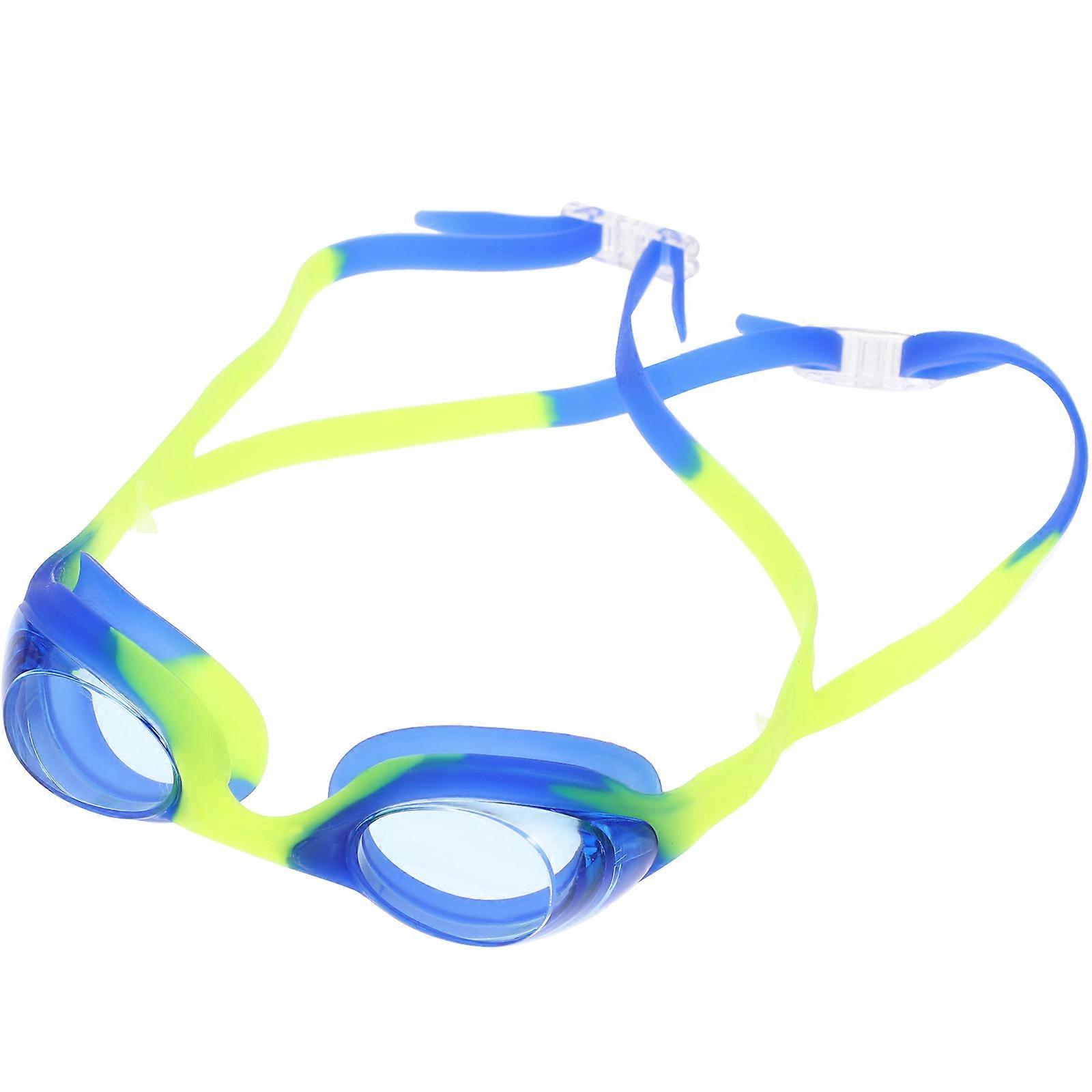 Blue Silicone Swim Goggles Diving for Kids Use
