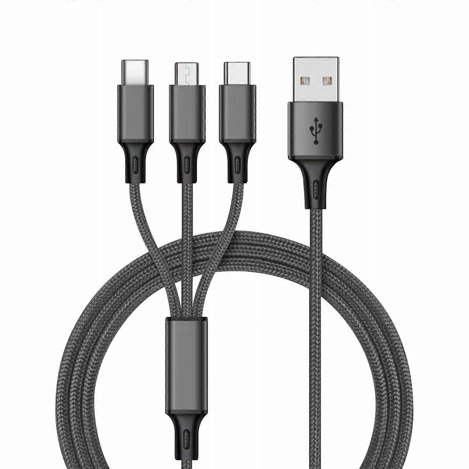 3in1 Fast USB Charging Cable Universal Multi Function Cell Phone Charger Cord