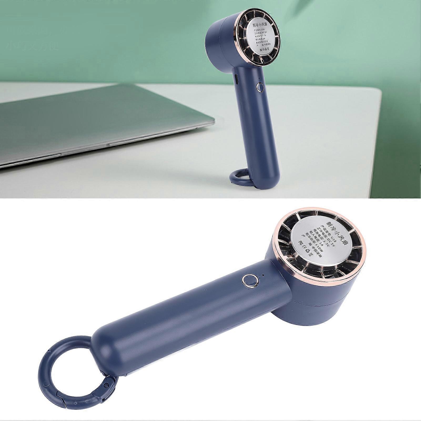 Portable Handheld Cooling Fan 16x5cm 2000mAh USB Navy Blue