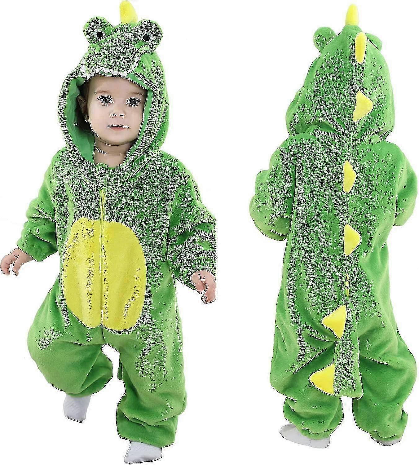 トンファー幼児幼児タイガー恐竜動物ファンシードレスコスチュームフード付きロンパージャンプスーツ