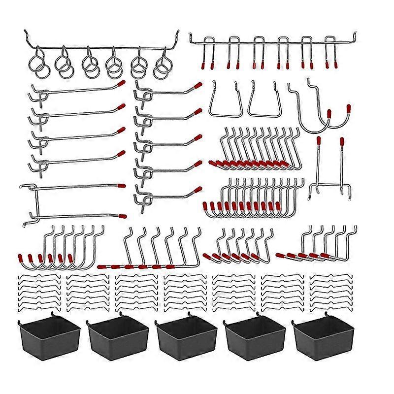 114Pcs Peg Board Hooks Assortment for Organizing Storage System Tools