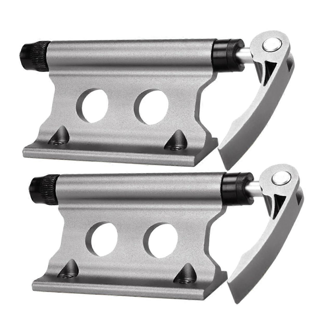 Bike Fork Mount Quick Release Lock 2Piece Set Front Wheel Fixer Rack Deep Titanium Color Easy Install For Bike Transport