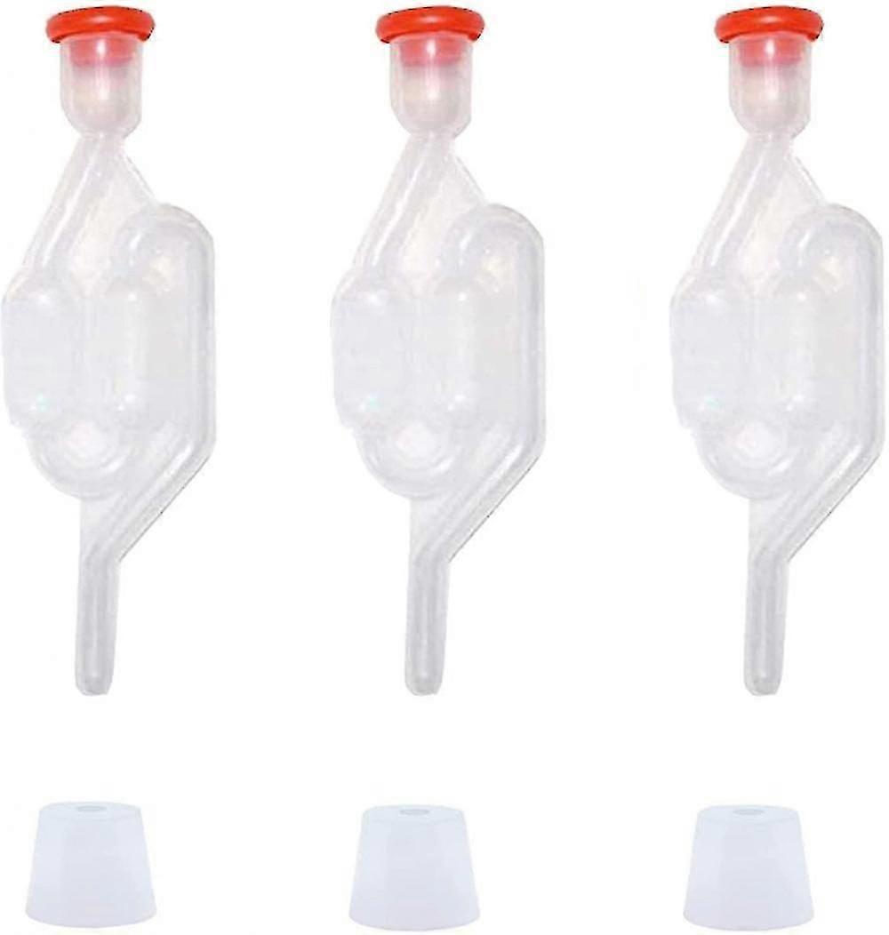 発酵栓、3ゴム栓のストッパー付き3発酵バブラー